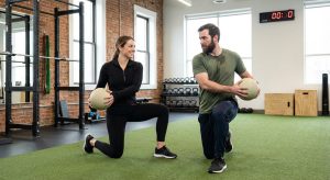 Patient working with a provider at a performance physical therapy clinic in Scarborough
